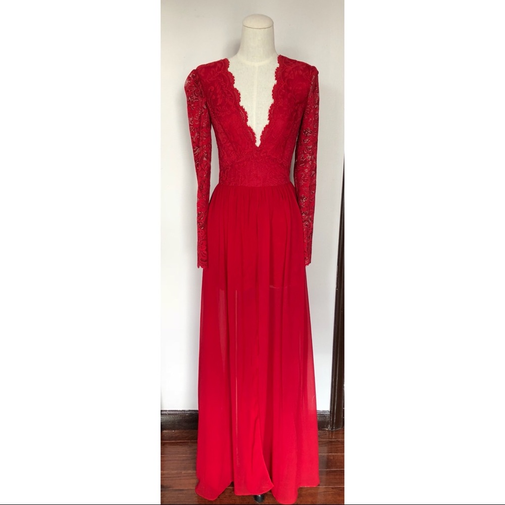 Rare Bebe Holiday Red High Low Romper Dress in XS